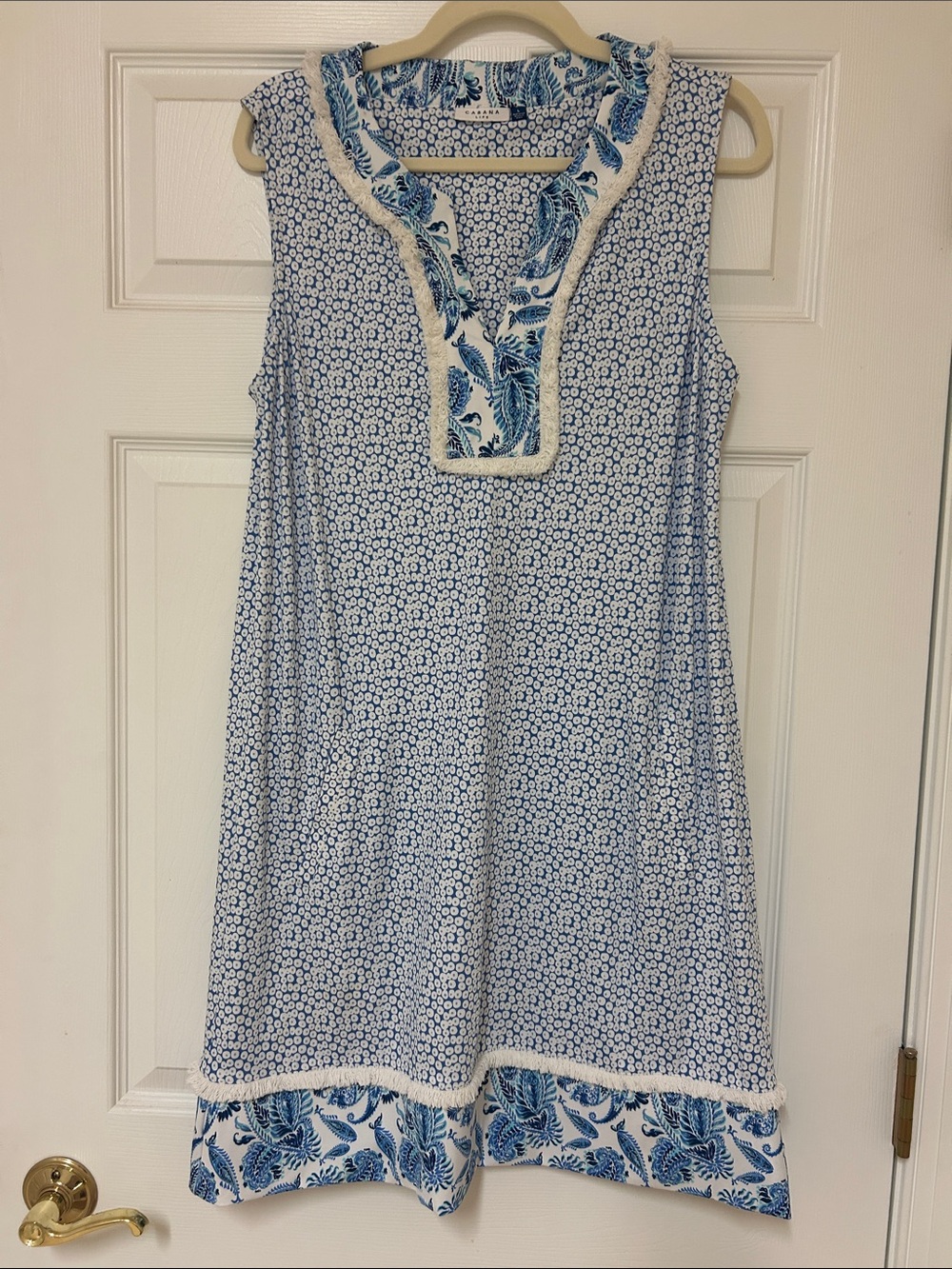 Cabana Life blue/white dress-Sz L